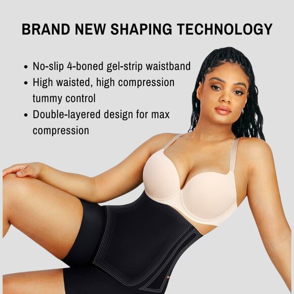 High-Waisted Black Shapewear Shorts - Picture 8 of 10